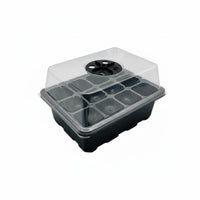 High Clarity Lid 12 Cell Starter Tray Clear View Design 12 Cell Seedling Starter Kit Built-in Drainage Seedling Tray with Humidity Dome Reusable for Home Gardeners, Beginners, Indoor