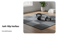 Non-Slip Interlocking Foam Mat Noise-Reducing Interlocking Foam Tile Soundproof Shock Absorbing Floor Mat Easy Assembly for Garage, Basement