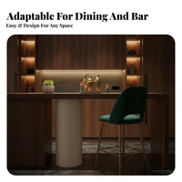 Fluted Oval Pedestal Baked Paint Finish Counter Foundation Light Luxury Stylish Look Minimalist & Design for Dining Room, Cafe