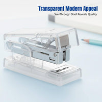Mini Stapler Set, Transparent Design, Staple Remover, Student Stationery Kit, Portable Office Supplies