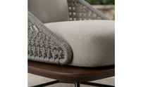 Outdoor Sofa Chair Anti-Corrosion Wood Wicker Armchair Rattan Lounge Chair Woven Rope Design Villa Design for Garden, Balcony