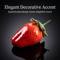 Display Cabinet Ceramic Fruit Figurines with Glazed Porcelain Finish, Realistic Ornaments for Living Room Decoration