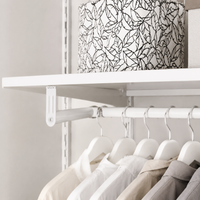 Metal Hanger Rack Width 2m Wardrobe Storage Rack Open Shelf With Hanging Shelf Dark Color