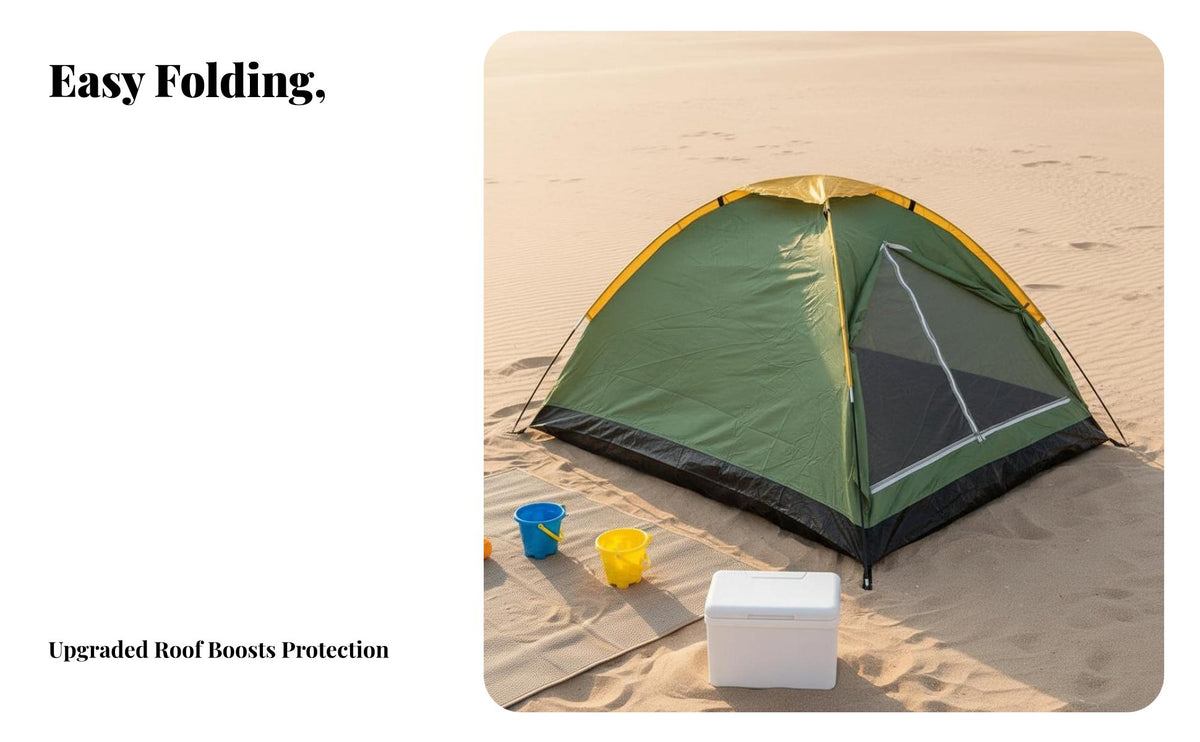 Quick Setup Portable Beach Tent Large Shade Area Folding Outdoor Tent Multi-Purpose Instant Sun Shelter Ventilated for Beachgoers, Families, Campers, Picnics, Park, Outdoors, Backyard