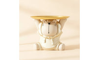 Lion Figurine with Tray Unique Decorative Tray Lion Figurine Charming Sculpture Molded for Entryway, Desk