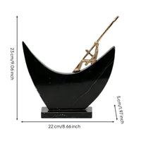 Abstract Sculpture with Marble Base Modern Abstract Sculpture Artistic Tabletop Decor for Office, Entryway