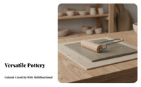 Clay Rolling Pin Solid Wood Pottery Tools Set Polished Surface for Home Studio