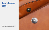 Letter-Size Leather Document Bag, Large Capacity Double Compartment Organizer, Business Briefcase, Personalized Insignia