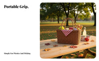 Imitation Rattan Handbasket Easy to Clean Woven Basket with Handles Waterproof