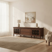 TV Cabinet Oak TV Stand Solid Wood Media Console for Living Room