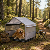 Rainproof Outdoor Dog Tent Galvanized Weatherproof Pet Tent Ventilated Mesh Dog Shelter Spray-Coated