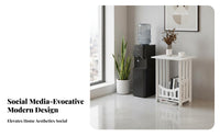 Space-Saving double-decker Square sidetable Table Multi-Functional 2-Tier sidetable Table Multifunctional Water Dispenser Stand Modern Design for Apartment Dwellers, residents, Students, Small areas, Living Room, Bedroom, Office