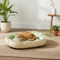 Pastoral Style Cooling Pet Bed for Small to Medium Dogs and Cats, Drawstring Design
