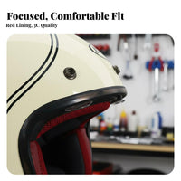 3/4 Retro Helmet Lightweight 3/4 Open Face Helmet Multi-Season Secure Headwear for Motorcyclists, Street Riding, City Commuting