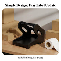 Shipping Label Roll Stand Large Capacity 2-in-1 Label Stand Fan-Fold Paper Holder Space Efficient Sturdy Construction
