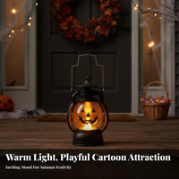 Halloween Themed pumpkino'-Lantern Lamp Portable Night Light Giftable Seasonal Decor Battery Operated for Families, Party Hosts, Homeowners, Trick-or-Treating, Tabletop Display, Bedroom, Entryway
