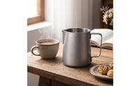 Pointed Spout Milk Frothing Pitcher Brushed Espresso Frothing Pitcher Retro Stainless Steel Jug Precision for Baristas, Coffee Lovers, Home Cafe