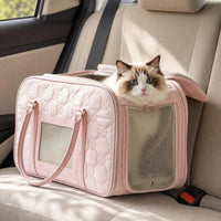 Pet Carrier Bag Quilted Soft-Sided Pet Carrier Breathable Cat Travel Bag for Small Dogs, Young Dogs