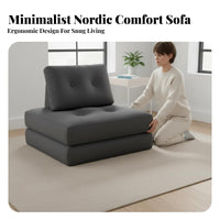 Nordic Aesthetic Modular Block Sofa Small Space Solution Upholstered Pillowy Couch Creamy Aesthetic Living Room Furniture Configurable Layouts for Apartment Dwellers, Young Adults, Interior Designers, Lounge Area