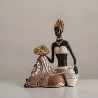 African Figurine Tribal African Statue Figurine with Base Traditional Statue with Base Artistic for Art Collectors, Living Room
