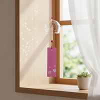 Handmade Glass Cherry Blossom Wind Chime Japanese Style Room Decor