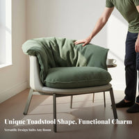 Mushroom Chair Aesthetically Inventive Design Single Sofa Chair Suede Textile Upholstered Single Sofa for Homeowners, Students, Living Room, Balcony