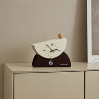 Sculptural Clock Decorative Clock with Arched Base Classic for Entryway, Office