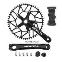 Folding Bike Crankset Aluminum Alloy Crankset with Hollow Unitary Design Matte Black Crank Arms for Cyclists, Commuters, City Riding