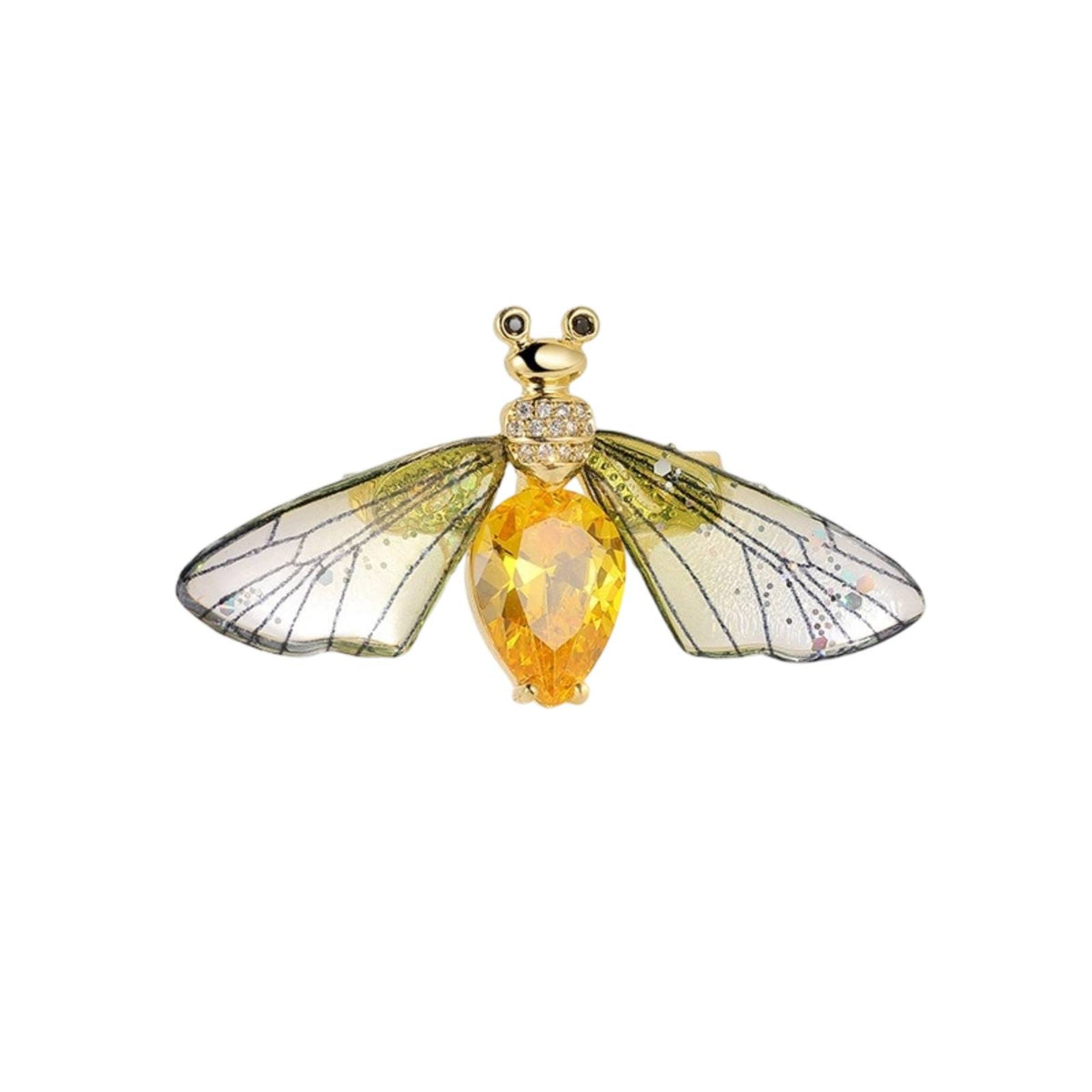 Bee Brooch Pin Sparkling Bee Brooch Pin Glittering Accessory Delicate for Women, Parties, Weddings