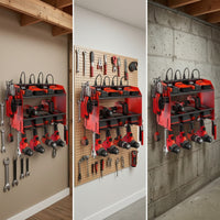 2-Tier Power Tool Organizer Heavy-Duty Drill Holder Multi-Functional Wall Mount Tool Rack Sturdy for Workshop