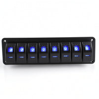 Rocker Switch Panel Automotive-Style Switch Panel with Blue LED Slim for DIYers, Dashboard, off-Road Vehicle
