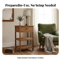 InstallationNo-Assembly double-level Foldable Shelf Unpainted Finish Plant Stand Rustic and design Display storage areaSaving for Home Decorators, Office Workers, Balcony, Living Room, Entryway, Craft Fair