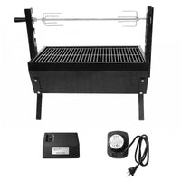 Briquette-Fueled Barbecue Grill Vented Portable Rotisserie Barbecue Painted Finish Rotisserie Grill
