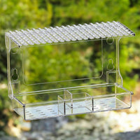 Window Feeder, Rectangular Bird Cage with four sturdy Suction Cups, Small Size Outdoor Pet Bird Feeder for Garden Window Viewing