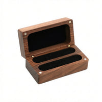rings Box Wooden rings Box with Slots Hinged Display Case for Couples, Brides