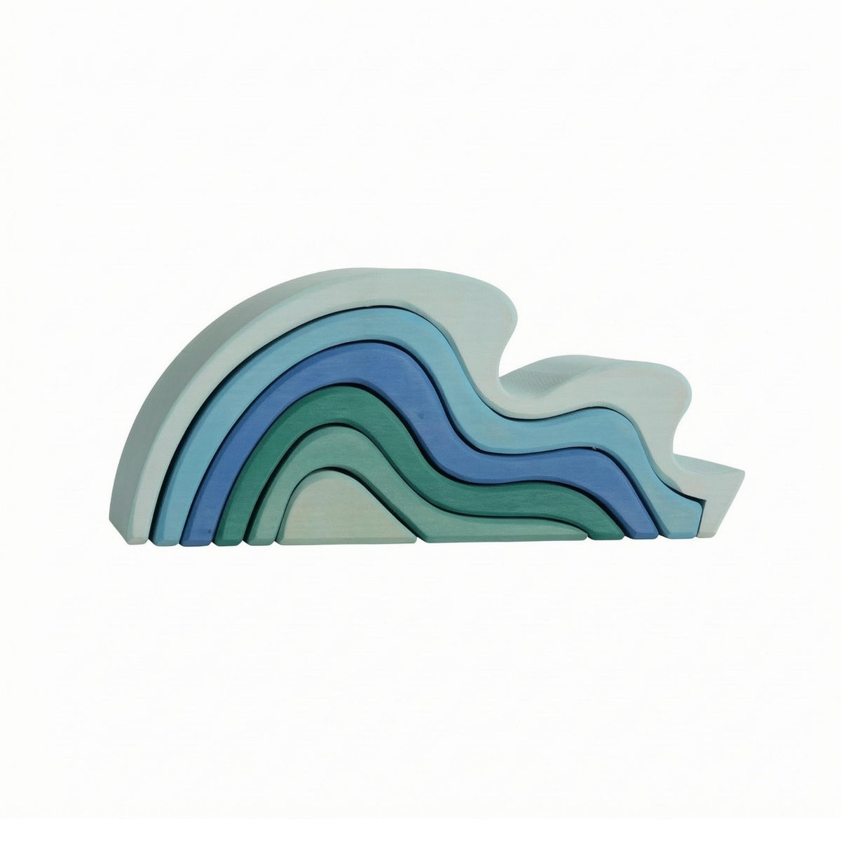 Wooden Wave Stacking Block Layered Child-Led Educational Stacking Toy Rounded Edges Learning Plaything