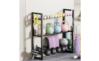 Heavy Duty 3 Tier Dumbbell Rack Movable Mobile Metal Weight Stand Stable Construction