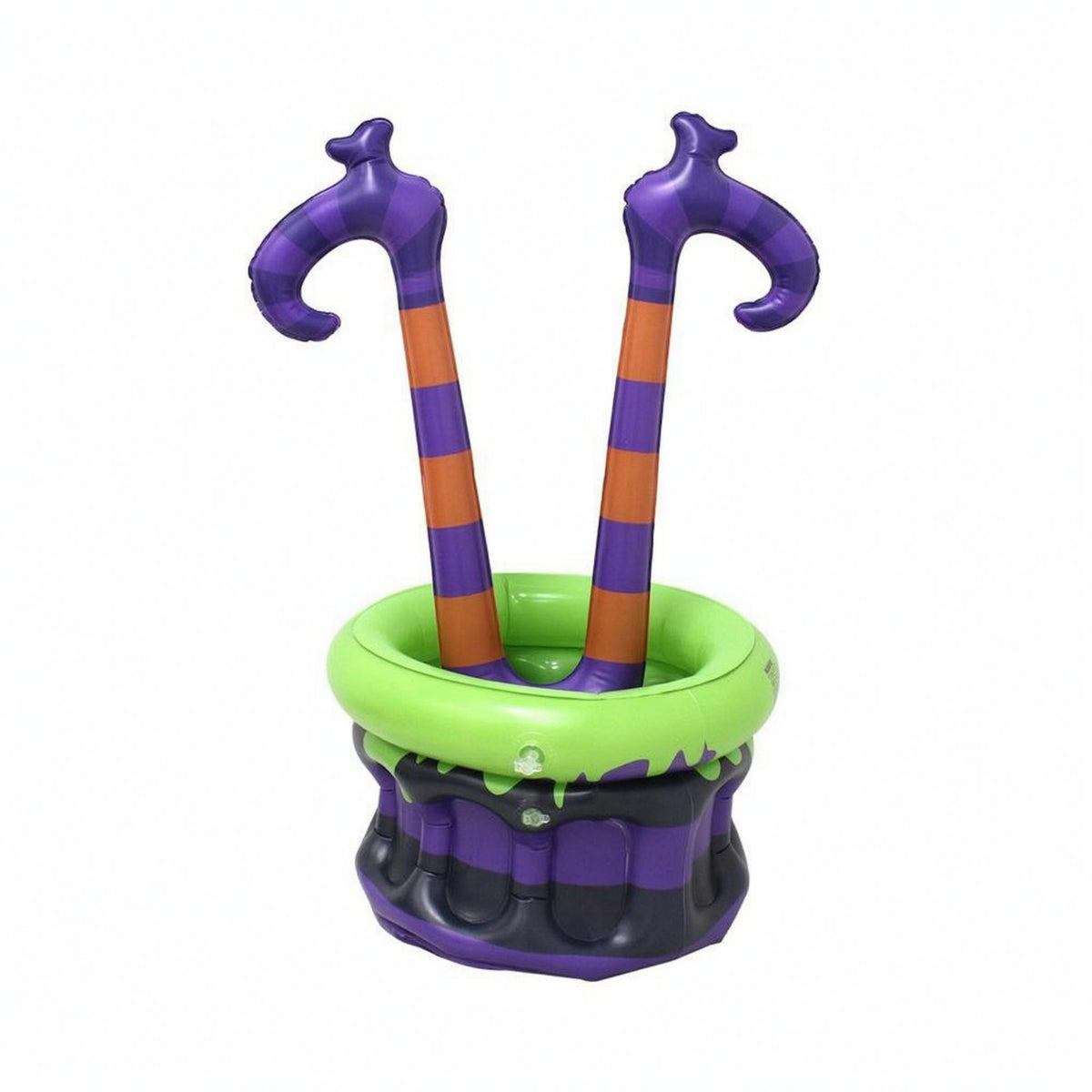 Striped Legs Inflatable Halloween Ice Tub Hooked Shoes Witch-Leg Ice Tub Dripping Accents Drink Cooler Easy to Store