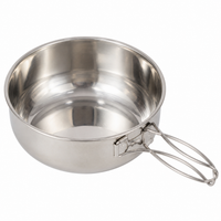 Camping Cookware Set, 5-Piece, 304 Stainless Steel, Pot Set, Outdoor, Compact Storage, Emergency Use