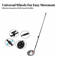 Under Vehicle Inspection Mirror Adjustable Rotate Telescopic Undercar Inspection Mirror Lighted Luminaire 2x Magnification