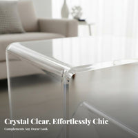 Modern design Transparent Tiered Table Space-Saving Transparent C-Table Multi-Functional Nightstand Easy to Clean for Apartment Dwellers, Interior Decorators, Living Room, Small Spaces, Home Office, Entryway