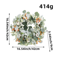 Eucalyptus Wreath with Pumpkins Thanksgiving for Wall, Kitchen
