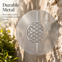 Creative Nordic Mandala Life Flower 3D Rotating Wind Chime Hanging Decor for Home Balcony