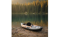 Streamlined Inflatable Kayak Lightweight Portable Kayak Heavy-Duty Paddling Craft Compact for Kayakers, Paddlers, Calm Rivers, Lakes, Recreation, Touring