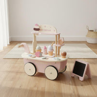 Ice Cream Role Play Cart Colorful Wooden Ice Cream Cart Educational Plaything for Kids