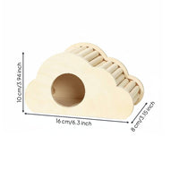 Airy Hamster House Airy Silhouette Shaped Hideaway Cage Landscaping Wooden Hamster House for Dwarf Hamsters, Terrarium