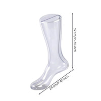 Transparent Stocking Display Form Clear Stocking Display Mold Plastic Mannequin Foot Glossy for Retailers, Photographers, Product Photography, Visual Merchandising