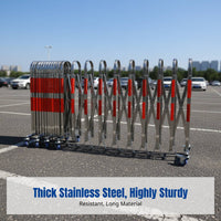 Stainless Steel Expandable Barrier, Mobile Folding Fence, Outdoor Isolation Guard for Kindergarten, Workshop, School, Construction
