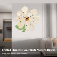 Drill-Effortless Installation Silent Decorative Clock Modern Design 3D Decorative Clock Non-Ticking for Renters, Adults, Bedroom, Study