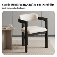 Hornrear Design Chair Sturdy Wood Frame Dining Armchair Minimalist Aesthetic Ergonomic Rearrest for Homeowners, Office